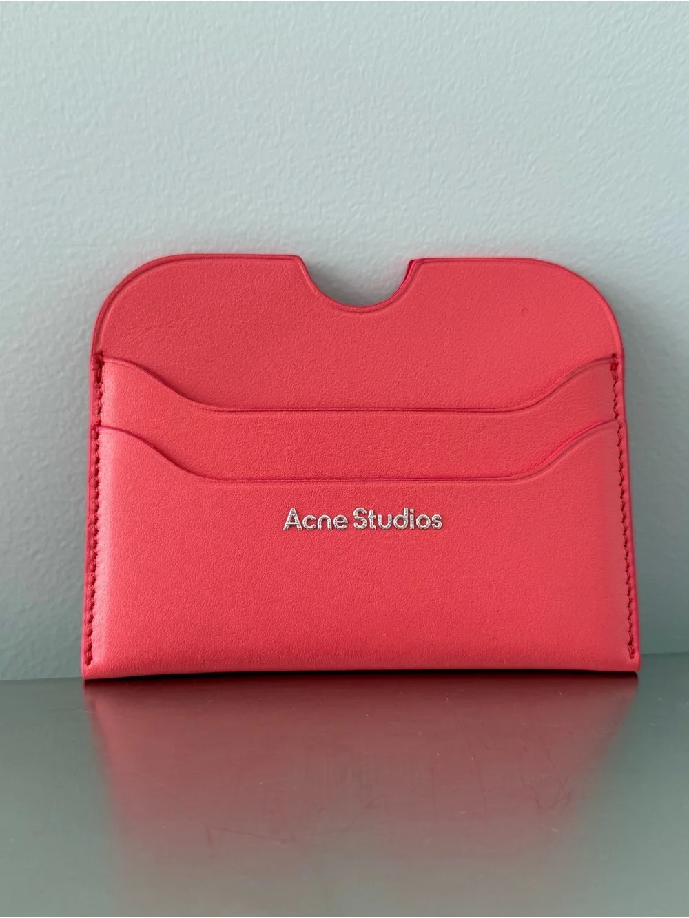 Acne Studios Coral Pink Leather Card Case